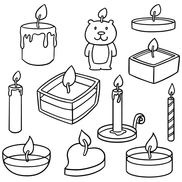 Vector set of candle — Stock Vector