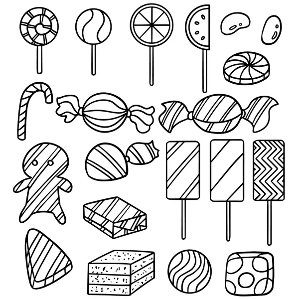Vector set of sweets and candies — Stock Vector