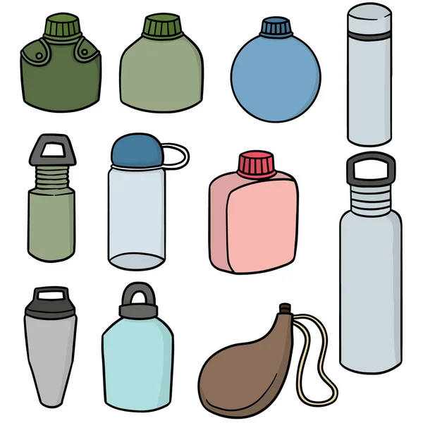 Vektor Set von Wasserflasche — Stockvektor