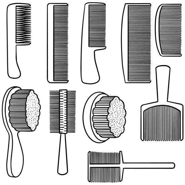 Vector set of comb — Stock Vector