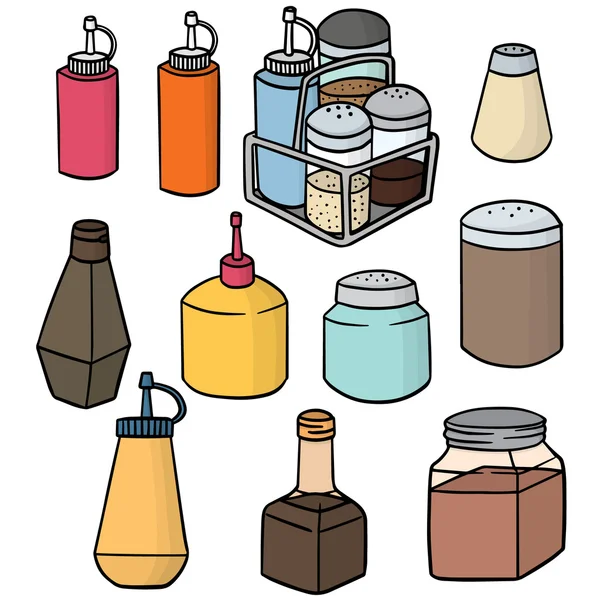 çeşni şişe vektör kümesi