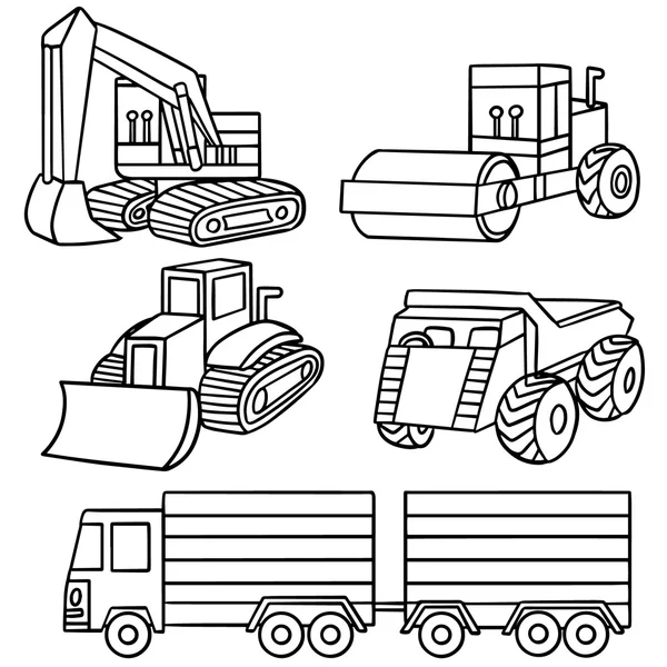 Vector set bouw vrachtwagen — Stockvector