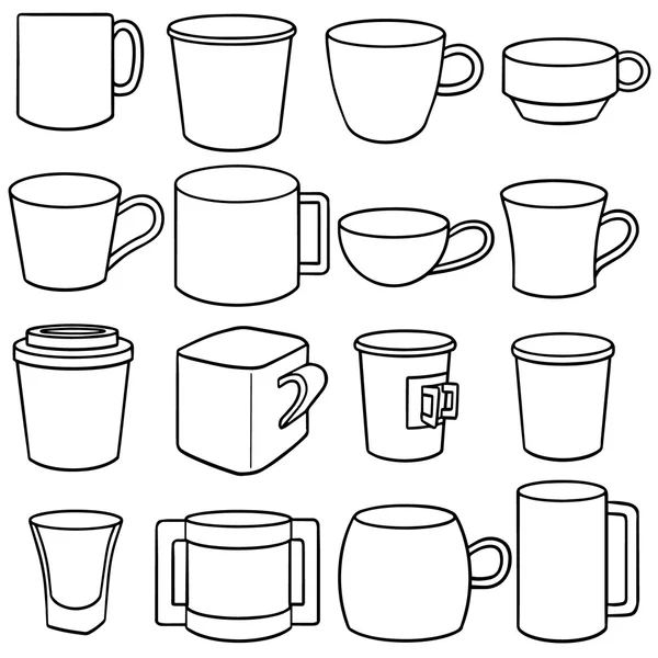 Векторний набір чашки напою — стоковий вектор