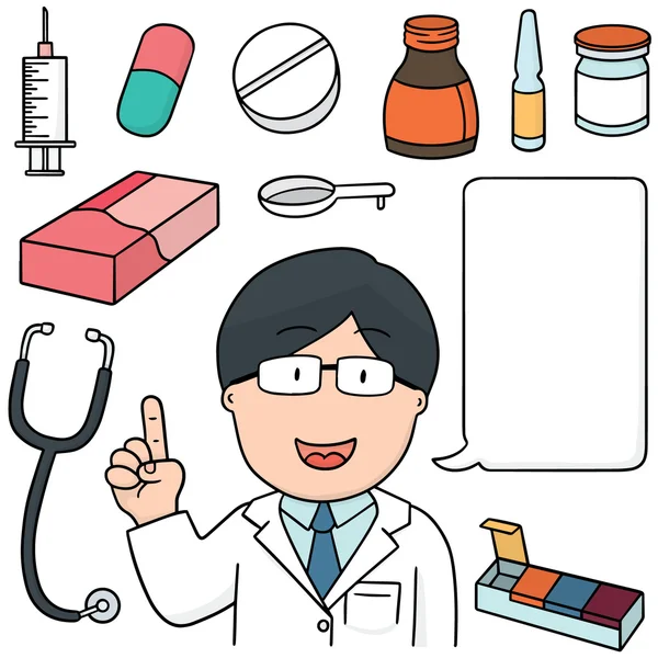 Φορέα που γιατρός, φαρμάκων και ιατρικού εξοπλισμού — Διανυσματικό Αρχείο