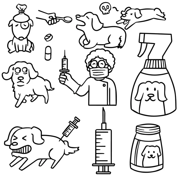 向量集的兽医和狗 — 图库矢量图片