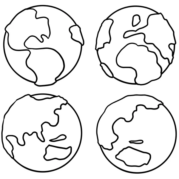 Vektor Set von Cartoon Erde — Stockvektor
