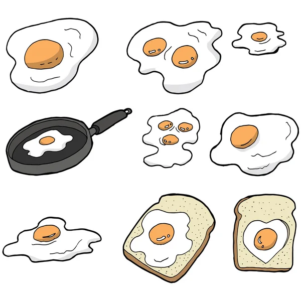 向量集的煎鸡蛋 — 图库矢量图片