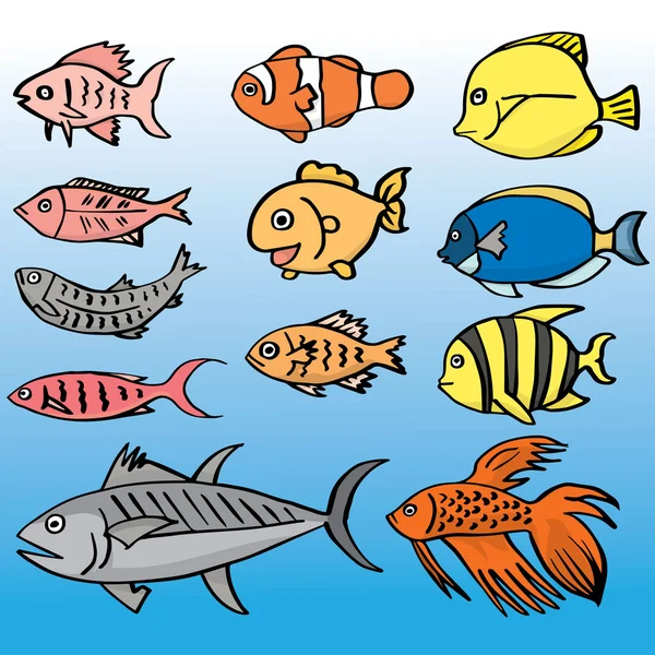 Vector set of fish — Stock Illustration Vector set of fish Vector Graphics