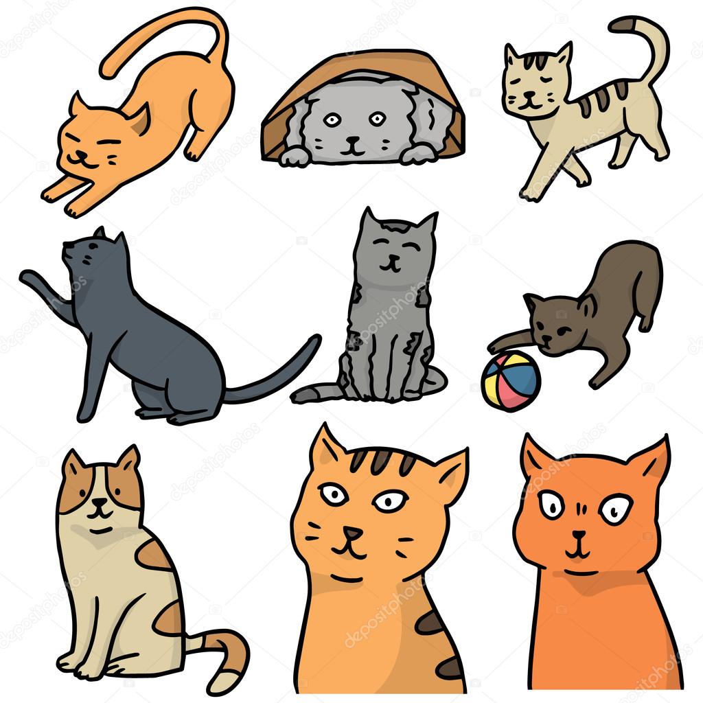 vector set of cat