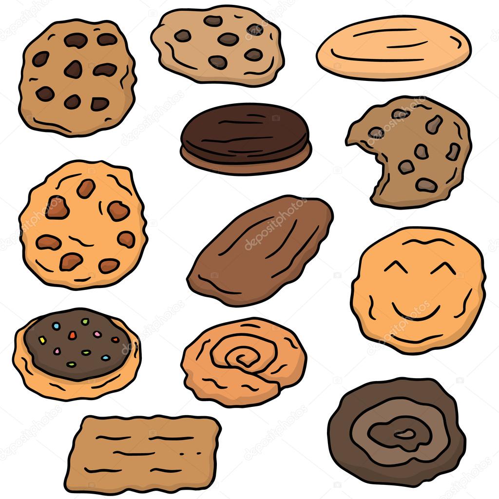 vector set of cookies