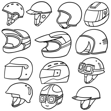 motosiklet kask vektör kümesi