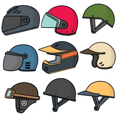 motosiklet kask vektör kümesi