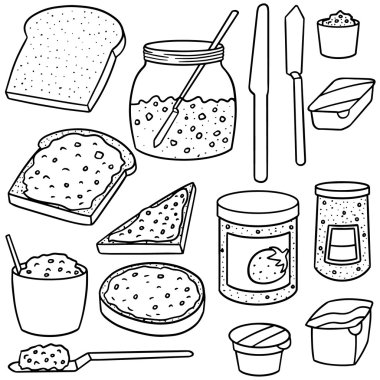 reçel ve tost vektör kümesi