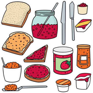 reçel ve tost vektör kümesi