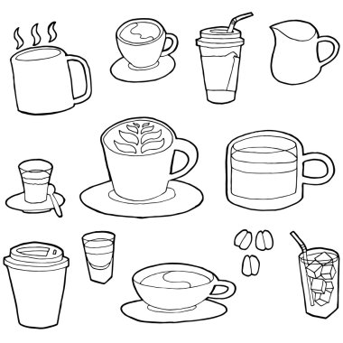 vektör set kahve