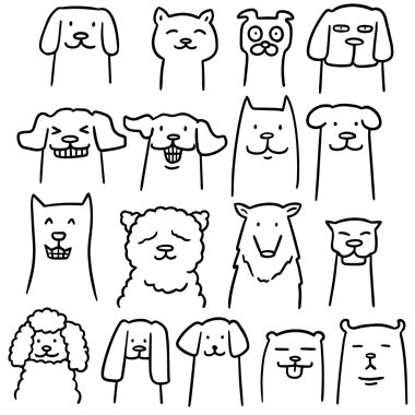 vektör köpek kümesi