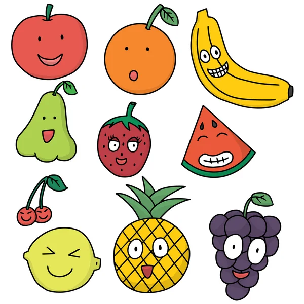 Vector set of fruits — Stock Vector