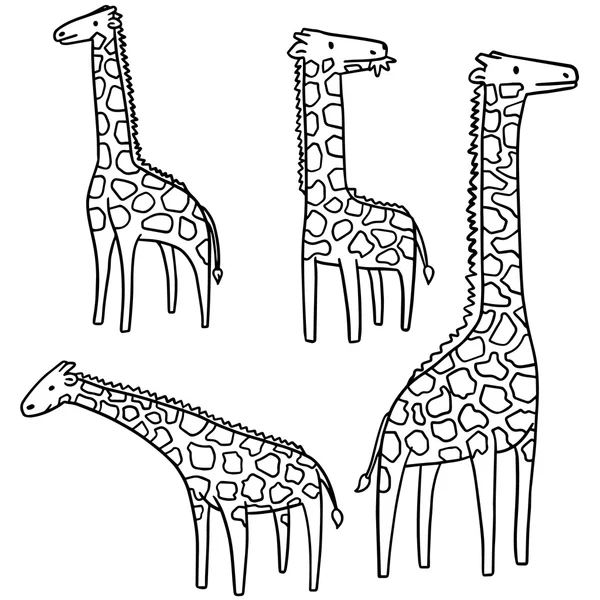 Vector set van giraffe — Stockvector