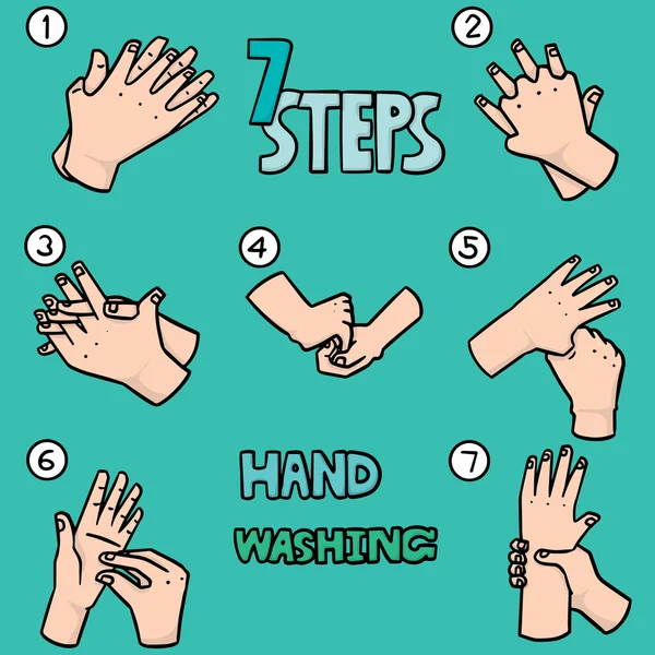 El yıkama adımları kümesini vektör