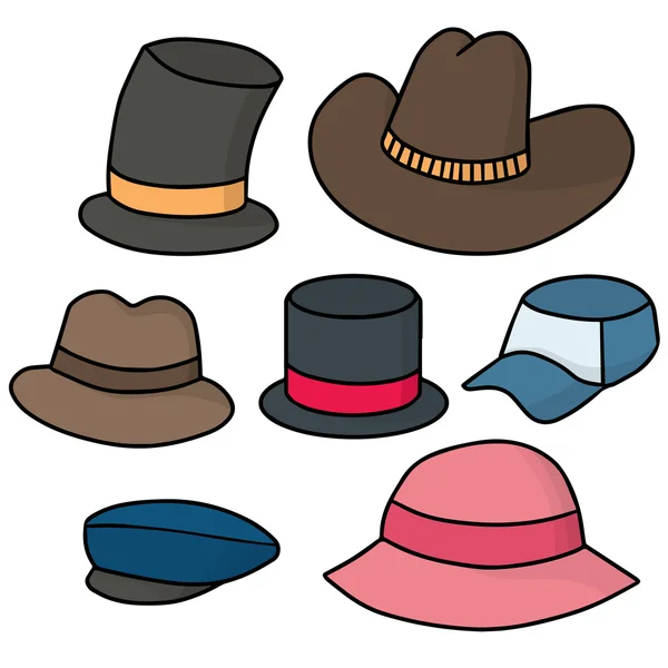 Conjunto vetorial de chapéu — Vetor de Stock