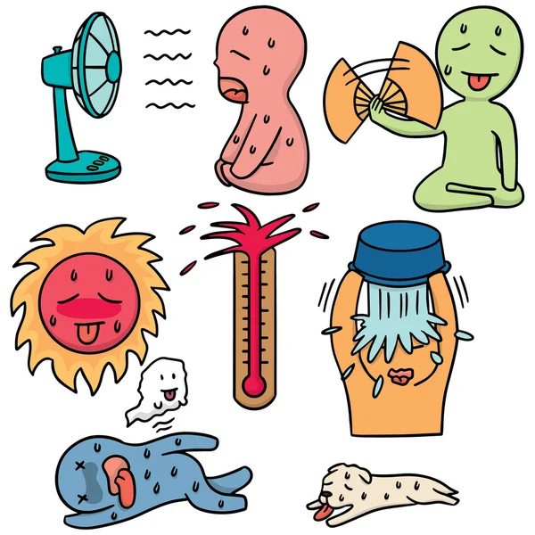 sıcak havalarda vektör set