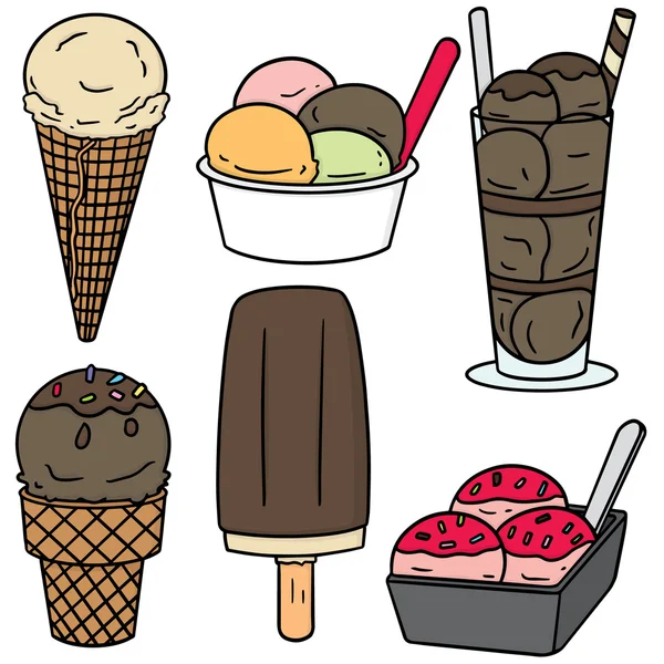 冰淇淋的病媒集 — 图库矢量图片