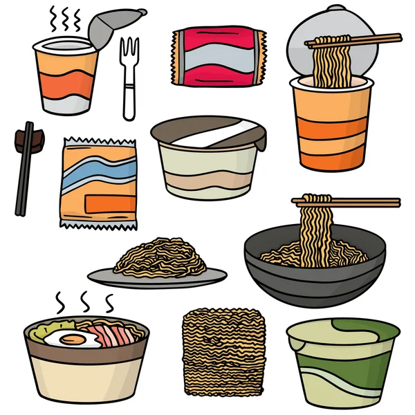 Vector set of noodle — Stock Vector