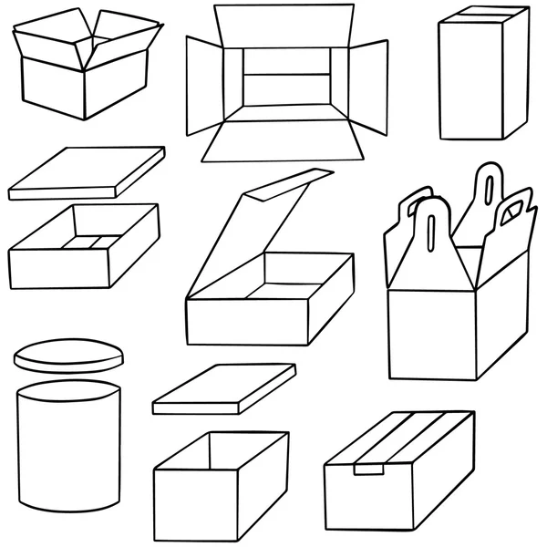 Векторный набор коробок — стоковый вектор