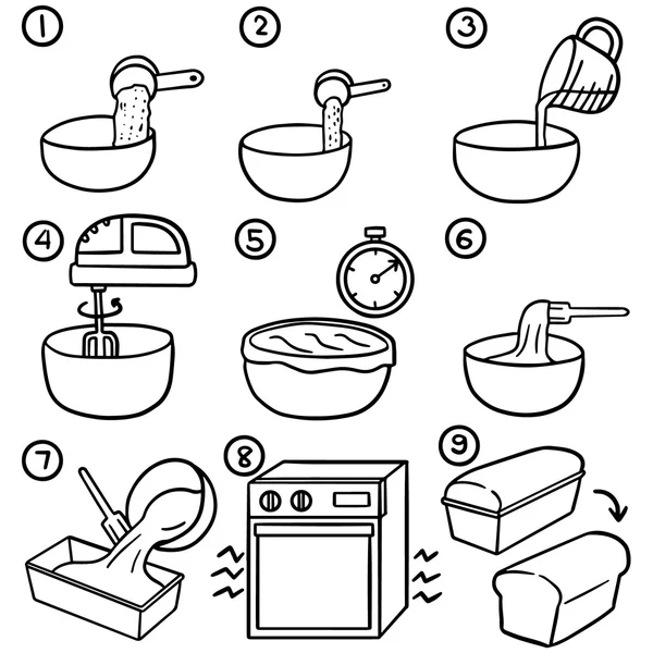 Vector conjunto de hacer pan — Archivo Imágenes Vectoriales