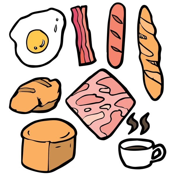 Векторный набор завтрака — стоковый вектор