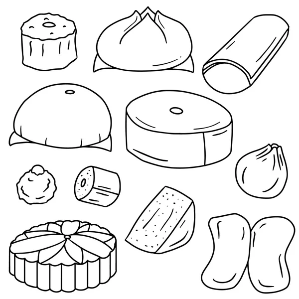 Conjunto de vectores de snack chino — Archivo Imágenes Vectoriales