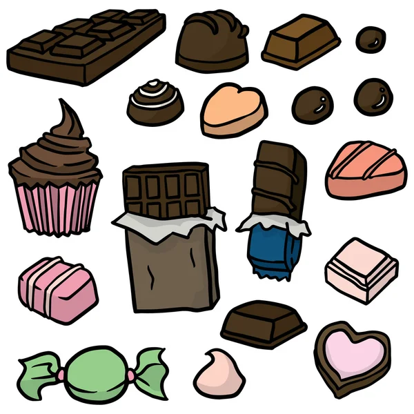 Vektor-Set von Schokolade — Stockvektor