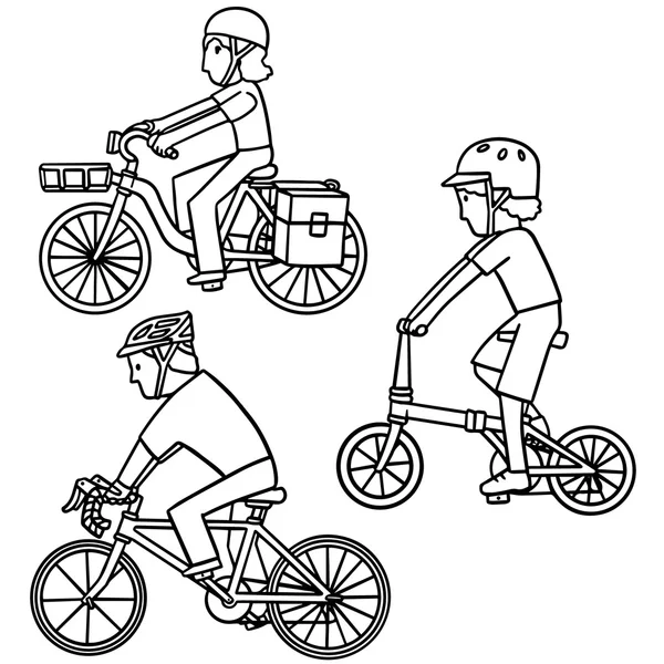 Vector set of cyclist — Stock Vector