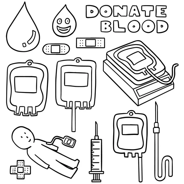 Vector set of blood donation — Stock Vector