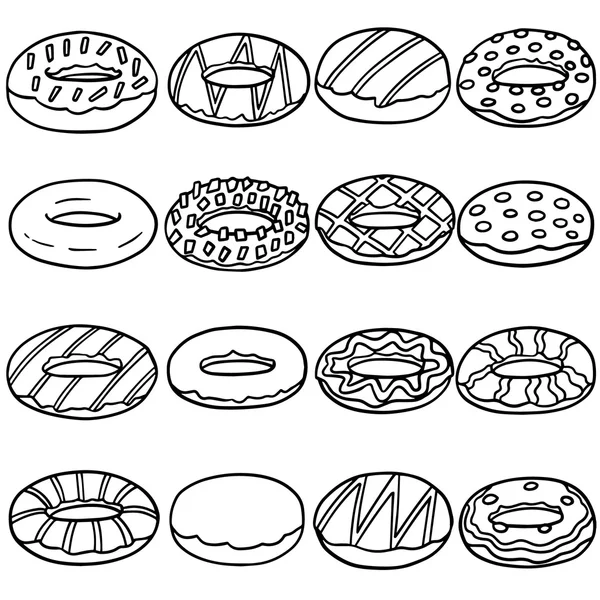 Vector set of donut — Stock Vector