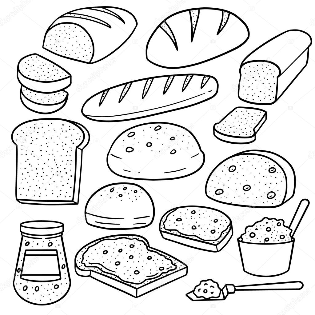 Vector set of jam and bread — Stock Vector © ourlifelooklikeballoon