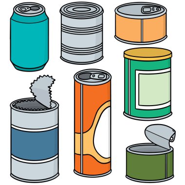 vector set of can clipart