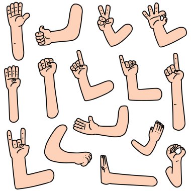 Çizgi film kolunun vektör kümesi