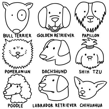 vektör köpek kümesi