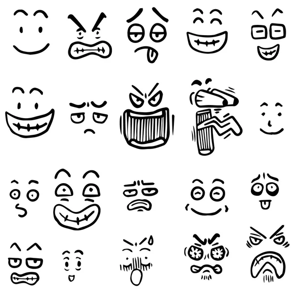 Vector conjunto de cara de dibujos animados — Vector de stock