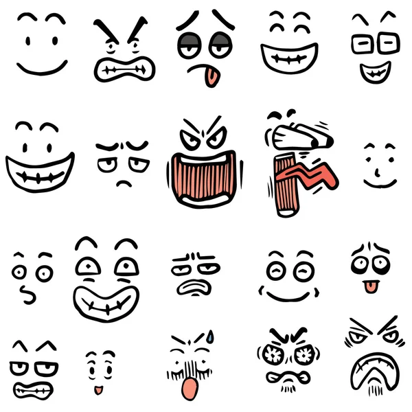 Vector conjunto de cara de dibujos animados — Vector de stock