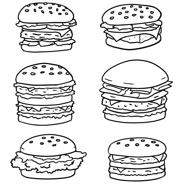 Vector uppsättning burger — Stock vektor