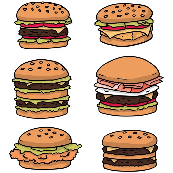 向量集的汉堡 — 图库矢量图片