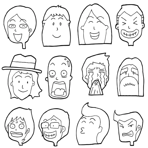 Jeu vectoriel de visage de dessin animé — Image vectorielle