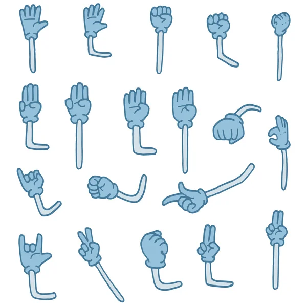 Векторний набір мультиплікаційних рук — стоковий вектор