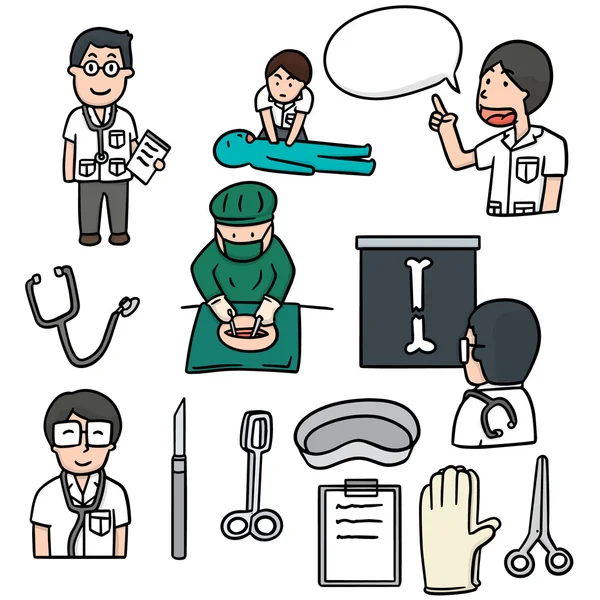 Vector conjunto de médico — Vector de stock