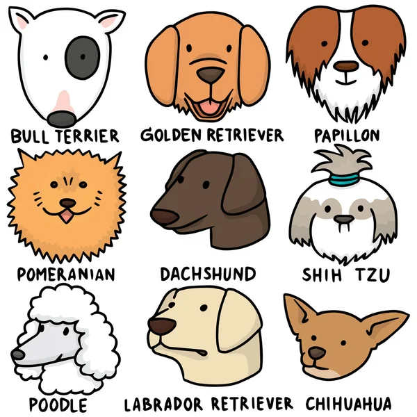 Jeu vectoriel de chiens — Image vectorielle