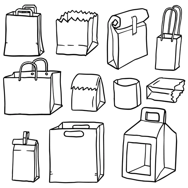 Ensemble vectoriel de sac en papier — Image vectorielle