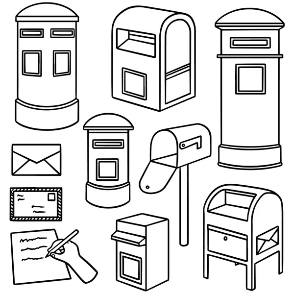 Vector set of postbox — Stock Vector