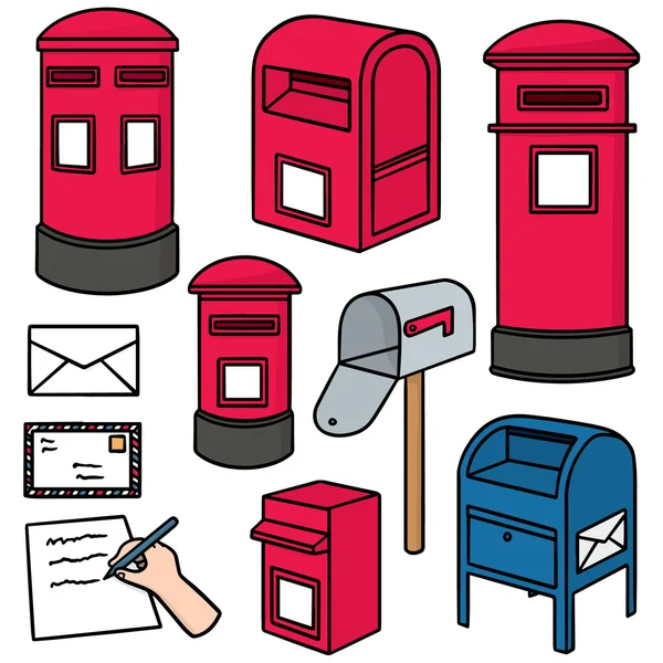Векторний набір поштової скриньки — стоковий вектор
